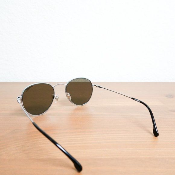 Carrera Round Metal Polarized Sunglasses Silver Black - Picture 6 of 8